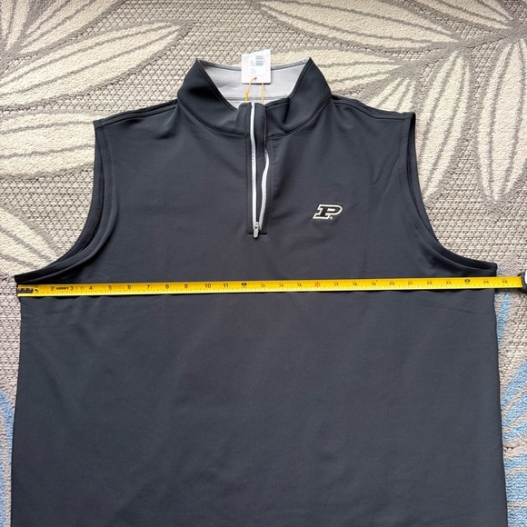 Peter Millar NWT Men’s Purdue Galway Stretch Loop Terry Quarter-Zip Vest Size XL - Picture 6 of 8